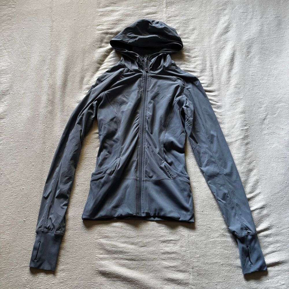 Lululemon Slate Blue Full Zip Hooded Athletic Jacket Size 6